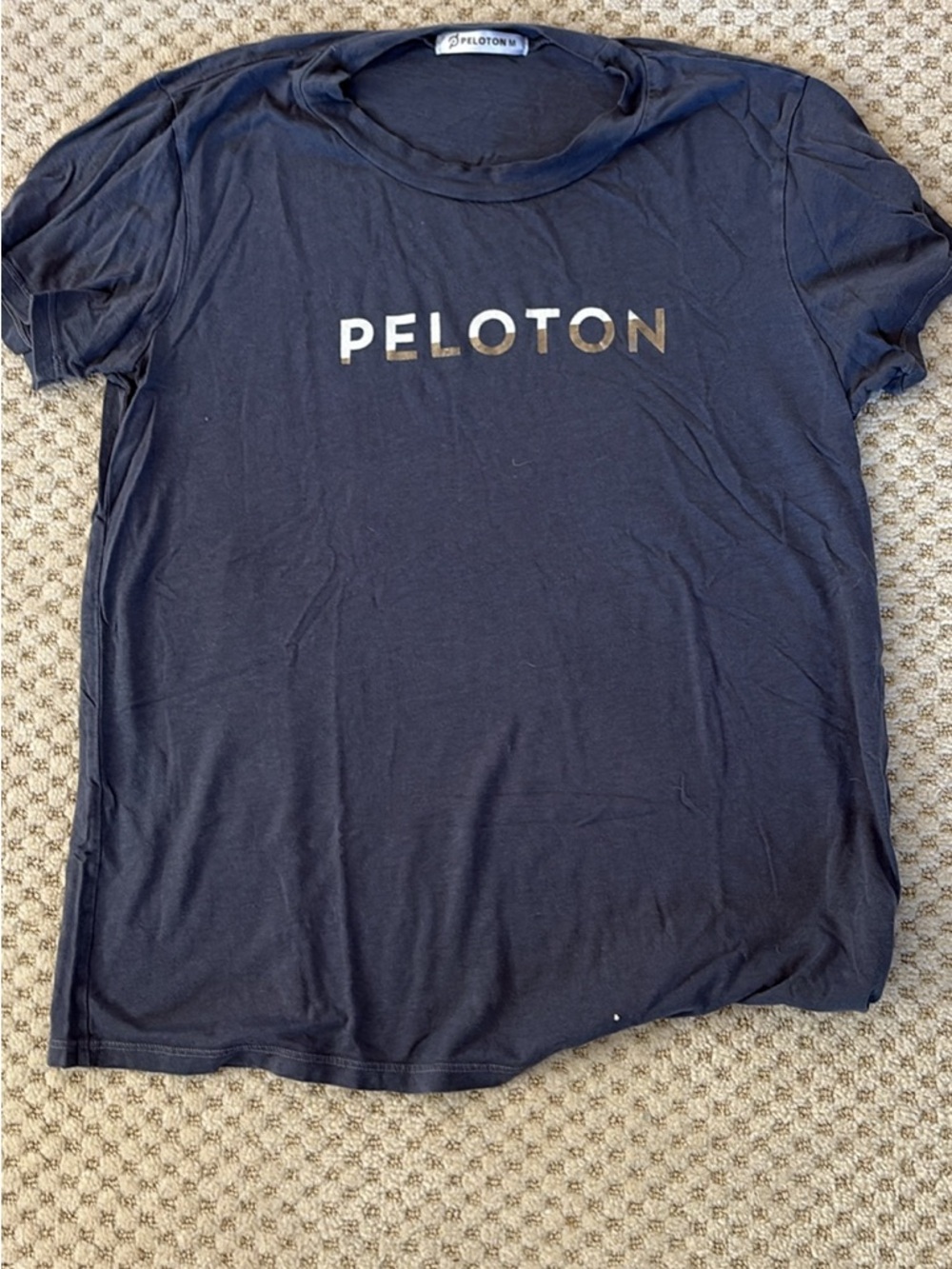 Peloton Black Tee with Gold Logo - Short Sleeve